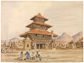 Temple de Devi, Patan, Népal, années 1850