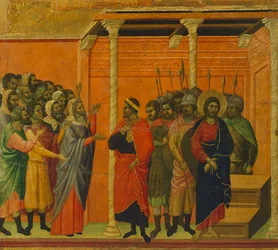 Retable : Christ accusé par les pharisiens (détail)