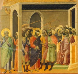 Christ moqué (Cristo percosso), détail, recto de la Maestà