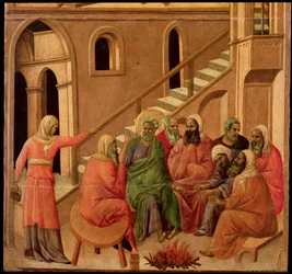 Le reniement de Pierre. Retable de la Maestà