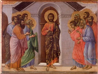 Jésus ressuscité apparaît aux apôtres (Maestà)