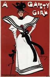 Affiche pour la comédie musicale « A Gaiety Girl » de Sidney Jones, 1893