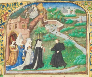 Page de "La Belle Dame Sans Merci" par Alain Chartier, Paris, début du XVe siècle