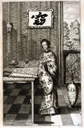 Femme chinoise avec un rossignol, de 