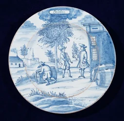 Assiette en faïence de Delft représentant le mois d