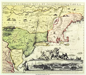 Carte Restitutio-Allardt de New Amsterdam, gravée et pub. par Carolus Allardt, 1673