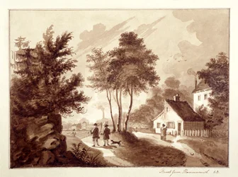 Vue de Brook Green, Hammersmith, Londres, vers 1820