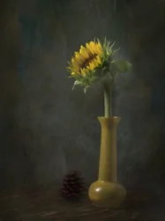 Nature morte rustique au tournesol