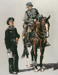 Officier de char et soldat monté de l