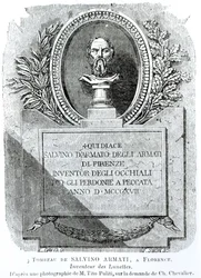 Le tombeau de Salvino Armati (m. 1317), gravé par F. Simon, frontispice de « Hygiene de la Vue », par Arthur Chevalier (1830-72), 1861
