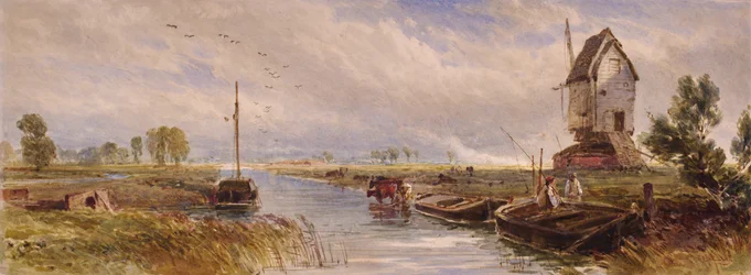 Paysage avec moulin à vent
