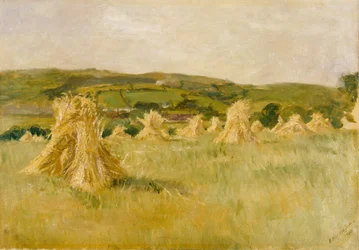 Un champ de maïs du Carmarthenshire (huile sur toile)