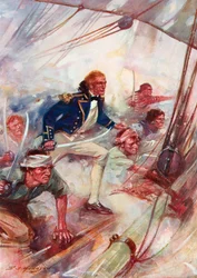 Nelson à bord du "San Josef", à la bataille de Saint-Vincent, le 14 février