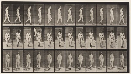 Planche 22. Marche, avec des bottes à talons hauts, 1872-1885