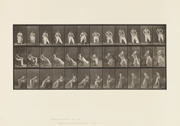 Planche 420. Toilette; se levant de la chaise et mettant des vêtements, 1885