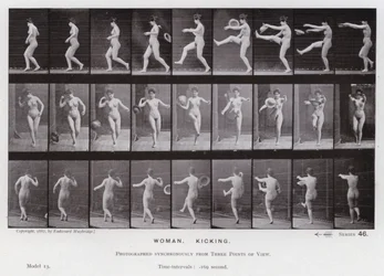 La Figure humaine en mouvement : Femme, donnant un coup de pied