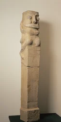 Linteau de tombeau en poterie chinoise ancienne, artefact funéraire, dynastie Han orientale, 25-220