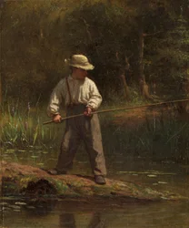 Garçon pêchant