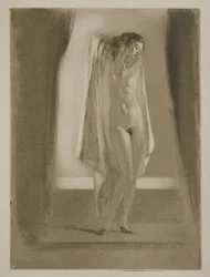 Une femme sortant d