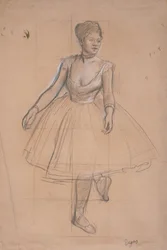 Une danseuse de ballet en position de face trois-quarts, vers 1872-73