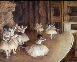 Répétition de ballet sur scène