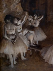 Répétition de ballet sur scène (détail). 1874.