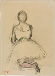 Danseuse agenouillée, vue de dos