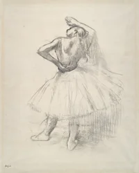 Danseuse debout, le bras droit levé, vers 1891