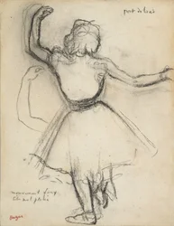 Danseuse vue de dos: Port de bras, c. 1875-85 (charcoal on paper)