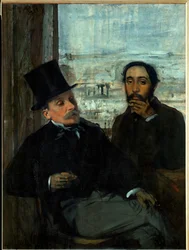 Edgar Degas et son ami Evariste de Valernes, peintre français (huile sur toile)