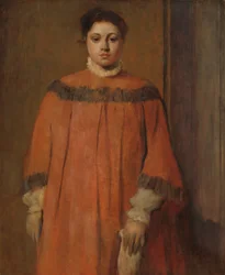Fille en rouge, vers 1866