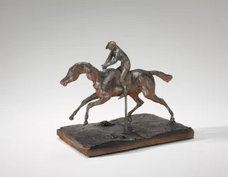 Cheval galopant sur le pied droit, seul le pied arrière gauche touchant le sol, possiblement années 1890