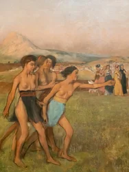 Petites filles spartiates provoquant des garçons (détail)