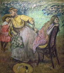 Madame Alexis Rouart et ses enfants (vers 1905). Edgar Degas (1834-1917). Pastel et fusain sur papier calque collé en plein sur carton. Musée des Beaux-Arts de la Ville de Paris, Petite Palais.