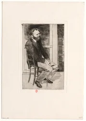 [Manet assis, tourné à droite]