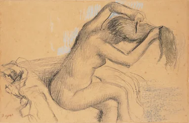 Femme nue se coiffant, vers 1890-1895