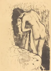 Femme nue debout, à sa toilette