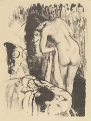 Femme nue debout, à sa toilette