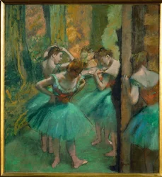 Danseuses roses et vertes (huile sur toile)