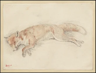 Étude pour "Renard mort dans la forêt", vers 1861-64