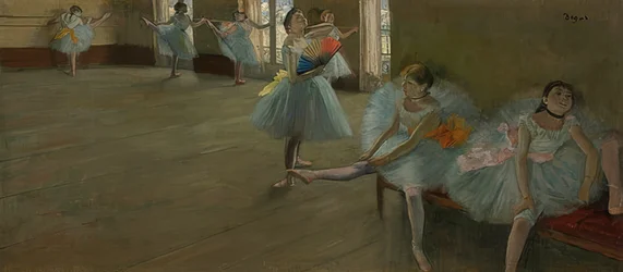 Danseuses dans une salle de répétition. Vers 1880