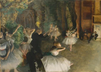 La répétition du ballet sur scène, vers 1878-79