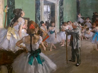 La classe de danse (détail). Commence en 1873, se termine en 1875-1876. Huile sur toile.