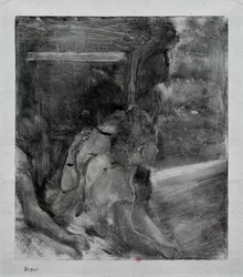 Au théâtre. Vers 1878.