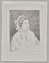 Femme portant un bonnet à volants