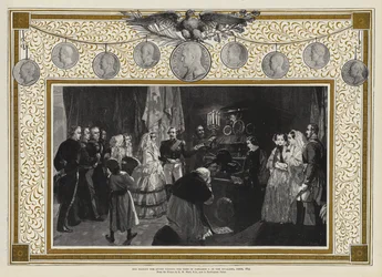 Sa Majesté la Reine visitant la tombe de Napoléon Ier aux Invalides, Paris, 1855