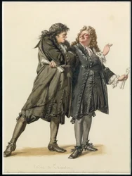 Portrait de Vadius et Trissotin, vers 1870 (aquarelle)