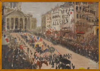 Les funérailles de Victor Hugo, le cortège rue Soufflot, en juin 1885