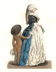 Jeune femme française avec un petit garçon
