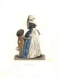 Jeune femme et petit garçon, France
